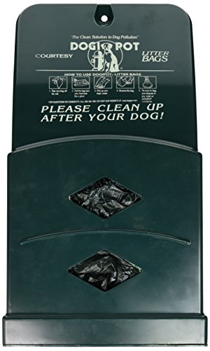 DOGIPOT 1007-2 Junior Bag Dispenser with Litter Bag Rolls Polyethylene Forest Green