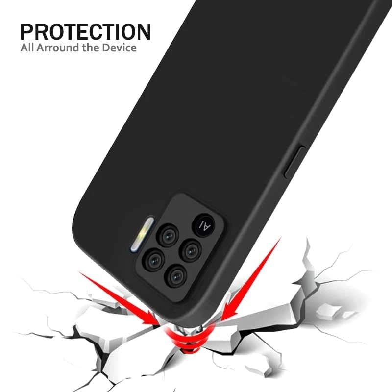 Image of for [ Oppo F19 Pro ] Liquid Silicone Back Case Cover Flexible |Inner Lining| with Camera Protection Back Cover for [ Oppo F19 Pro ] - Black