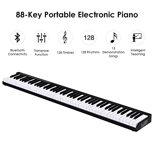 KEMNGO Piano numérique 88 Touches, Clavier électronique Portable Pleine Grandeur, Clavier MIDI, Haut-parleurs intégrés… - Les Beatles, Paul McCartney, John Lennon, RIngo Starr, George Harrison KEMNGO Piano numérique 88 Touches, Clavier électronique Portable Pleine Grandeur, Clavier MIDI, Haut-parleurs intégrés… – Image 3