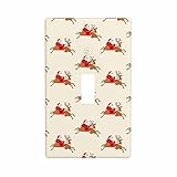 Moslion Christmas Santa Claus Reindeer Duplex Wall Plate Covers Santa Deer Single Toggle Light Switch Outlet Cover Plug Decor Home Office Living Room