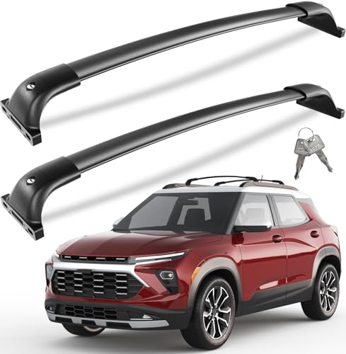 Image of Wonderdriver Lockable Roof Rack Cross Bars 300lbs Compatible with Chevy Chevrolet Trailblazer 2021 2022 2023 2024 2025 2026 L LT ACTIV RS, All Aluminum Heavy Duty Roof Rails Crossbars Cargo