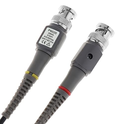 Image of 2pcs P6020 Upgraded Oscilloscope Clip Probes Kit 20MHz Fully Insulated BNC End Probe with Accessories Kit 1X 10X (Pack of 2)