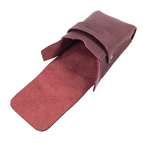 Image of Hide & Drink, Classic Case for Playing Cards (Not Included) Secure Storage, Playing Deck Holder, Travel Accessory, Full Grain Leather, Handmade, Sangria