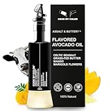 Flavored Cold Pressed Avocado Oil for Cooking, Organic Avocado Oil, Cooking Oil for Keto, Vegan, Kosher, No Sodium, GMO, MSG or Additives, Frying Oil, 350 mL, 11.8 Fl Oz, Assalt & Buttery Flavor