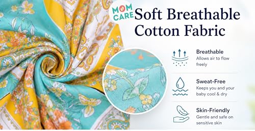 Image of MOM CARE Cotton Nursing Cover for Breastfeeding | Feeding Apron for Baby Feeding Privacy Cover | Adjustable Breastfeeding Cover for Moms | Stroller & Car Seat Cover | Multicolor