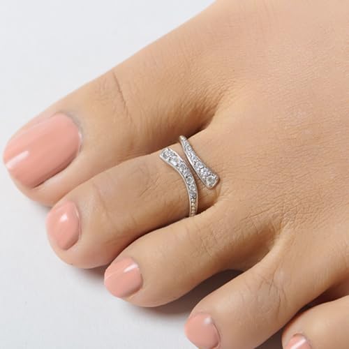 Image of TRUESILVER ACPL 925 Sterling Silver Toe Rings for Women (Adjustable) BIS Hallmarked Multi-Design Bichiya | Pure Chandi Foot Jewelry | Gift for Mom, Anniversary, Birthday