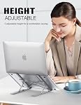 Laptop Stand for Desk, TEUMI Aluminum 5-Levels Adjustable Portable Computer Stand Laptop Cooling Pad, Ventilated Laptop Riser Compatible with MacBook Pro Air, Notebook, Lenovo, Dell, 10-15.6”