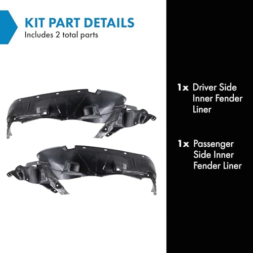 Image of TRQ Inner Fender Liner Set Compatible with 2001-2006 Acura MDX AC1248112 AC1249112 AC1250101 AC1251101