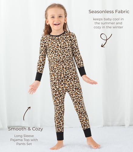 Image of Toddler Boys Girls Clothes Viscose from Bamboo Long Sleeve Top and Pants Clothing Set Soft 2Pcs Kid Outfit