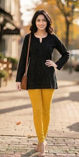 Image of Thrifty Thread Women's Cotton Full Length Leggings | Soft & Comfortable Leggings | High Waist | Regular Fit