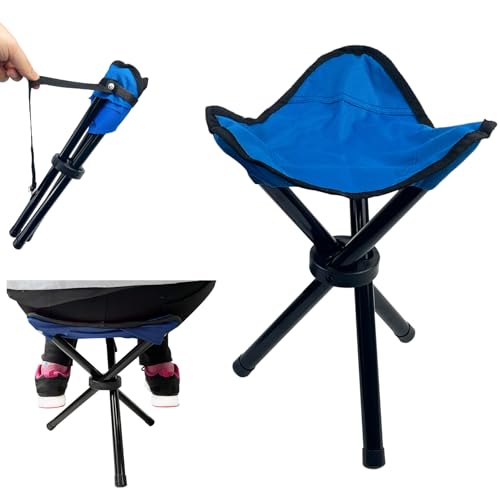 Folding-Camping-StoolPortable-Tripod-SeatFolding-Camping-ChairsOutdoor-Travel-Medium-Chair-for-Camping-Party-Hunting-Hiking-Fishing-Mountaineering-Picnic-Beach-Garden-LawnBlue-Height-1577-inchs