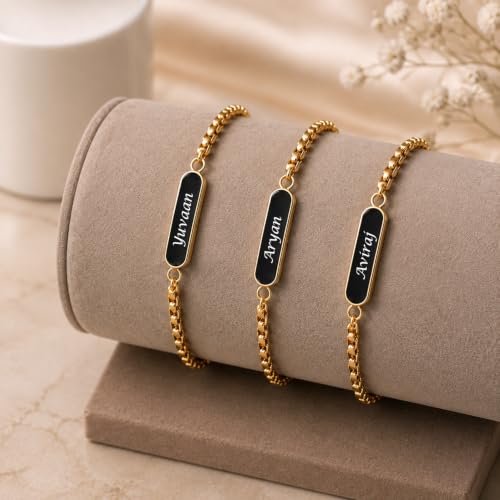 Image of Oblivion Bracelet for Men - Personalized Rakhi Bracelet, Engrave Name or Message for Special Occasion Raksha Bandhan for Brothers, Customized Stylish Adjustable Wrist Accessory