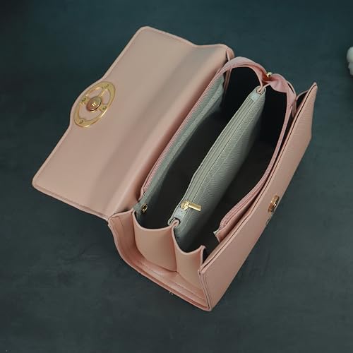 Image of NFI essentials Satchel Bags Ladies Purse Handbag Premium Women Shoulder Travel Bag for Work Gifts for Wife /Mother /Sister Stylish Office College Party Bag
