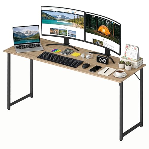 Image of BestOffice Computer Desk,Home Office Desk, Modern Simple Style for Home Office Study Writing (Nature, 63 Inch)