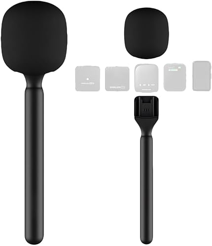 Soporte de micrófono DJI Soporte de micrófono de entrevista de mano para RODE y DJI Wireless GO, compatible con plataformas Lavalier, estaciones de
