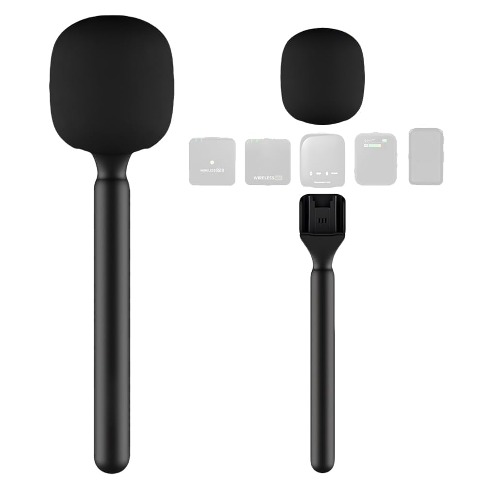 Photo 1 of TP20 Microphone Stand Handheld Interview Mic Holder for RODE & DJI Wireless GO – Compatible with Lavalier Rigs, Flag Stations, Vlogging, Podcasts, Content Creation, Live Streaming