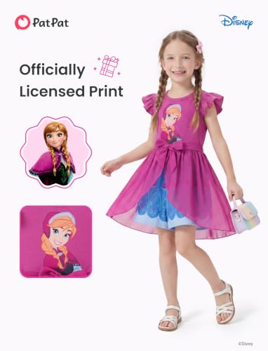 Image of Disney Princess Frozen Elsa Minnie Mouse Stitch Toddler Girl Romper With Skirt Overlay Summer Jumpsuit with Bow 2-6 Years