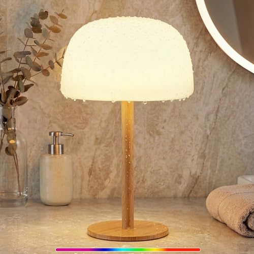 IP65 Waterproof Shower Lamp Cordless Lamp - 7500mAh Rechargeable Table Lamp Bathroom Lamp RGB 15 Colors & 3 Color Temperature Touch Dimmable Battery Lamp for Inside Shower Bathtub Outdoor