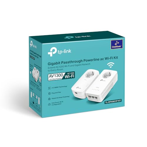TP-Link TL-WPA8631P Kit - Repetidor WiFi PLC, Powerline WiFi AC1200 en 2.4GHz/5GHz, 3xPuerto Gigabit...