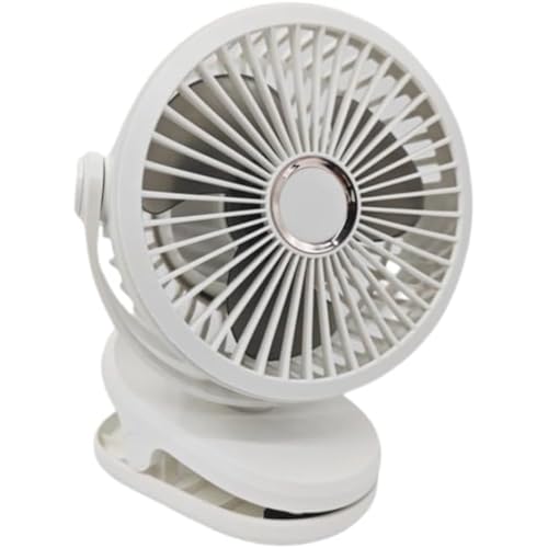 Yubbuioクリップ式扇風機 冷却 卓上サーキュレーター USB充電式 風速調節可能 角度調節可能 便利 冷却 熱中症予防 家庭用に最適 (ホワイト)