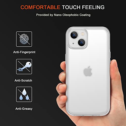 Coque iPhone 14 Plus rigide translucide étui antichoc blanc