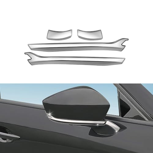 ノーブランド品 TARCELLマツダCX-60KH系アクセサリーサイドドアミラーガーニッシュドアミラーガーニッシュドアミラーカバーABS製エアロパーツエクステリア車種専用マツダCX60カスタムパーツ「4p・シルバー」