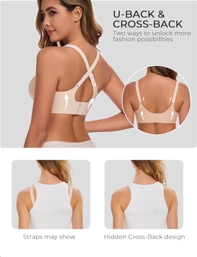 Gailife Womens Wireless V Mesh Comfortable Bra Seamless Bralette Push Up Bras No Underwire Supportive Tshirt Everyday Bras3
