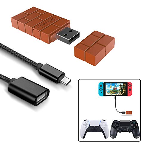 8Bitdo Wireless Controller Adapter for Nintendo Switch,Windows,Mac & Raspberry Pi with a OTG Cable (Black)