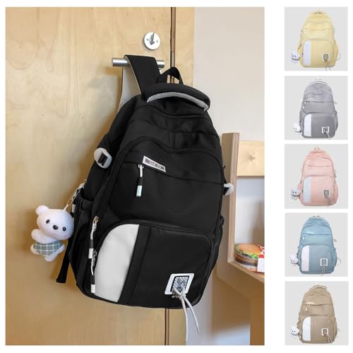 Teclado Kawaii Backpack with Cute Accessory 18.1 Inch Bookbags Laptop Bag Casual Lightweight Travel Daypacks (Black)3