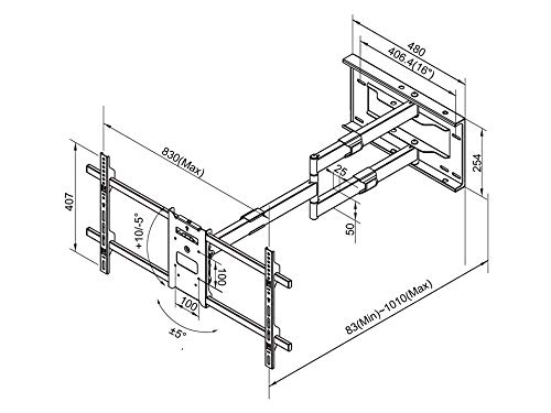 Multibrackets - Supporto TV universale lungo da