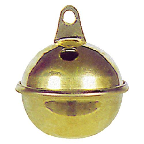 Rasseln aus poliertem Messing (Ø 21 mm).