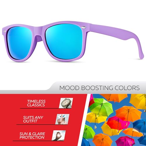 Image of Retro Rewind Polarized Sunglasses for Women Men - UV400 Classic Square Vintage Shades Trendy Unisex Sun Glasses