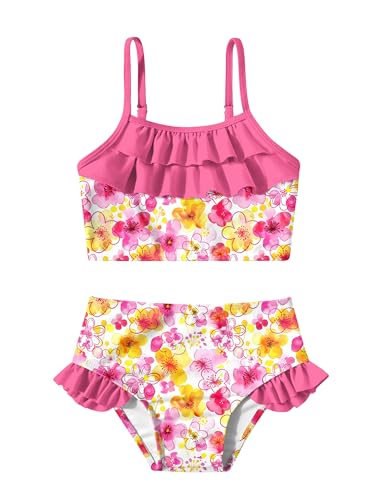 Image of Little Girls Two Piece Mermaid Bikini Set Ruffle Adjustable Summer Beach Bathing Swimsuit 3-7 Years for Kids