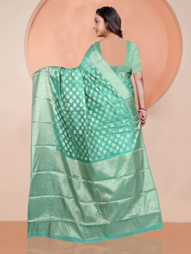 Image of Organza Silk Saree Wedding For Women Banarasi Sadi Original Kanchipuram Pure Rich Pallu Sari With Blouse Piece