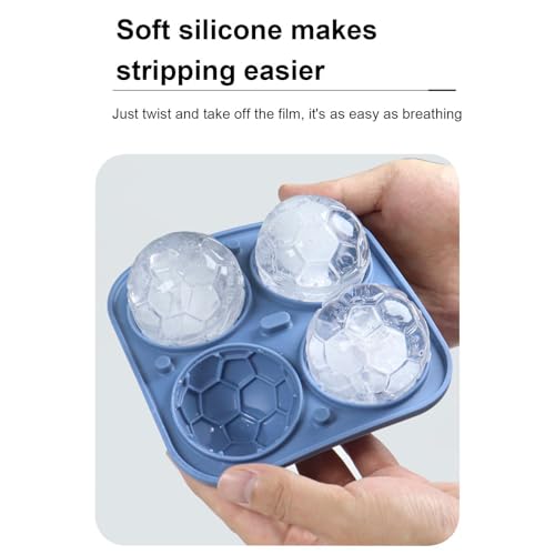 Molde de silicona para bolas de hielo en forma de balón de fútbol miniatura 6