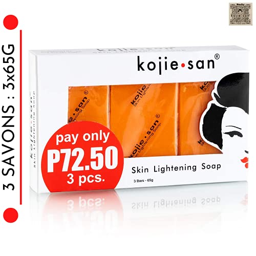 Kojie San - 3 Savons Éclaircissant de 65g, Authentique et Original Kojie San Soap à l'Acide Kojique (3 Savons : 3x65g) Cover