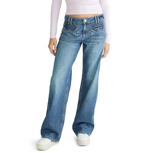 AEROPOSTALE Women's Low-Rise Baggy Wide-Leg Jean