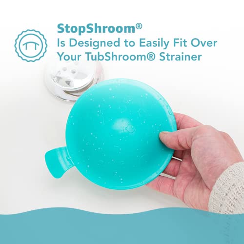 StopShroom STBLU232 Universal Stopper Plug Cover for Bathtub, Bathroom and Kitchen Drains, Aqua