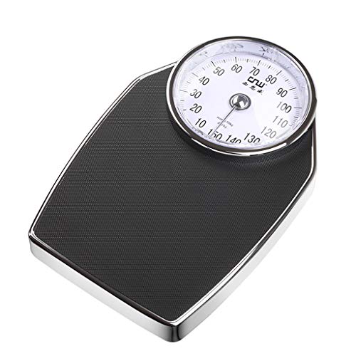 DWZF Non-Slip Mechanical Scale, Black Body Weight Bathroom Scale, Precision Measurement, Large dial, Easy to Read, Capacity: 150kg / 330lb