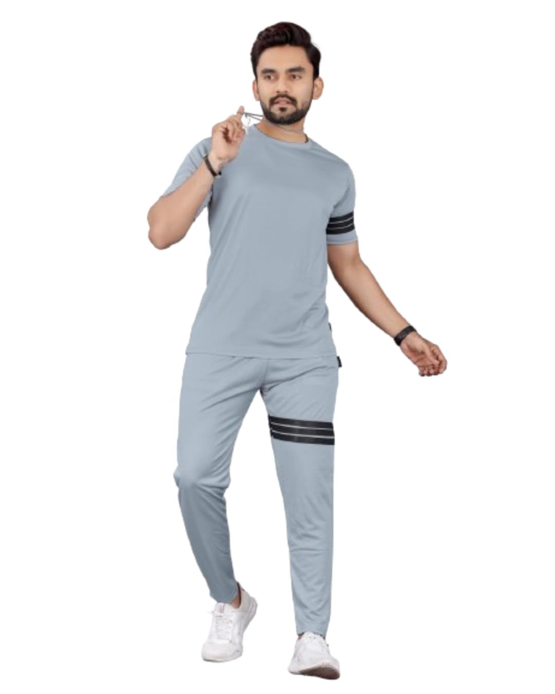 Men's Half Lycra Micro Modal Half Sleeve Round Neck Night Suit Co-Ord Set Ultra Soft Stretchable T-Shirt & Pajama Sleepwear Breathable Lounge Set for Men-picture-30