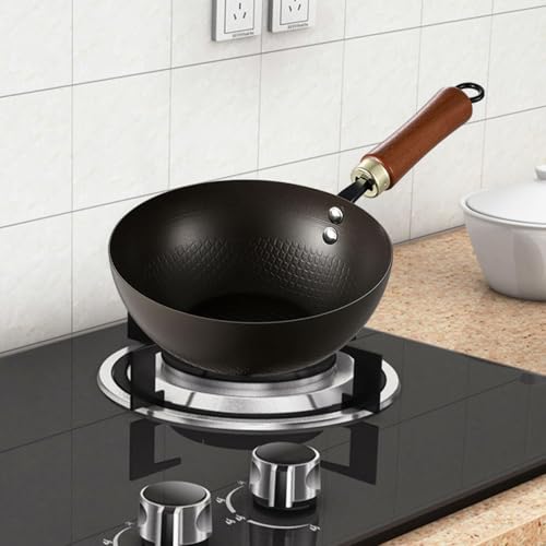 Wok de hierro con mango de madera, 24 cm miniatura 3