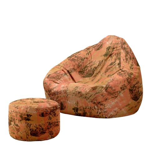 Hiseng Funda Puff Pera con Reposapies Sin Relleno S M L XL XXL, Puff Sin Relleno Lavable Grande Pequeño para Infantil Niños Adultos Almacenaje de Juguetes de Peluche para Salon (Grafiti 8,100x120cm)