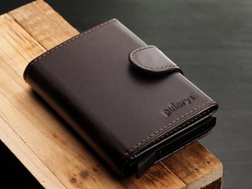 PULARYS SOLO Mini Wallet - Credit Card Holder - Made of Italian Leather - RFID blocking - Up to 9 Card Slots - Front Pocket Wallet - For Men and Women - Classic3