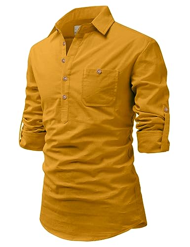 Image of Vida Loca Men Cotton Full Sleeve Casual Spread Collor Slim Fit Short Kurta for Men and Boys (Pack of 2)