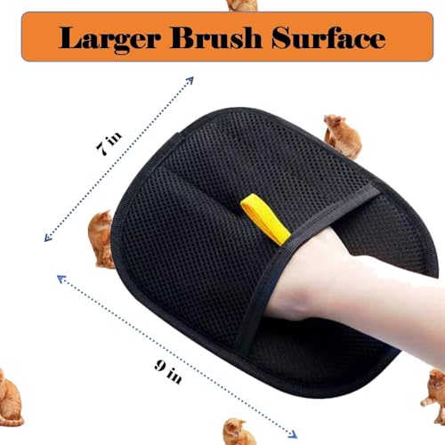 Image of 3 PCS Pet Hair Removal Glove for Cats & Dogs, Electrostatic Grooming Gloves for Pet Hair, Reusable Double Sided Static Hair Remover for Couch, Furniture, Carpet & Car Seat