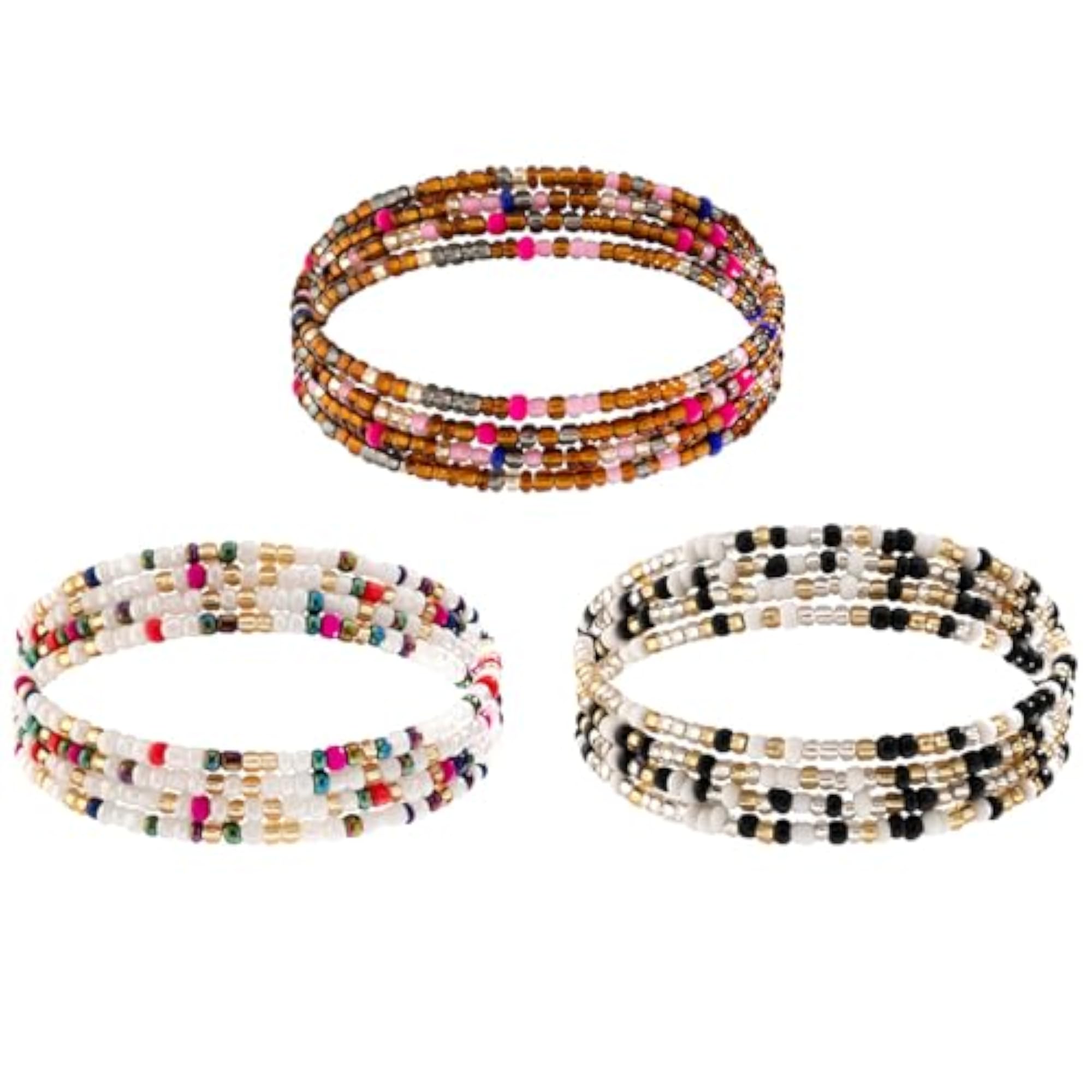 3pc Boho Beaded Waist Chain Set for Women, Adjustable Belly Chains