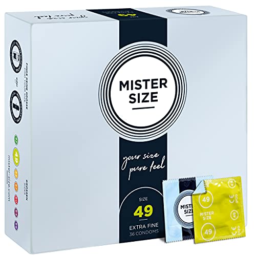 Preservativos finos Mister Size 49mm para noches íntimas de máxima conexión