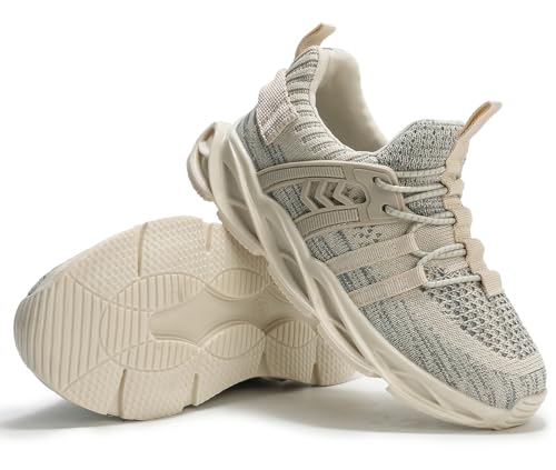 Dadawen Boys Girls Lightweight Breathable Sneakers Kids Tennis Shoes Athletic Running Shoes For Toddler/Little Kid Beige Us Size 5 M Toddler thumb #4