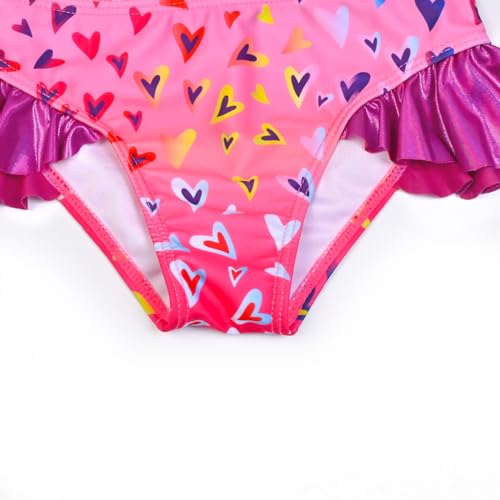 Image of CHILDRENSTAR Girls Metallic Bathing Suits Shiny Ruffles One Shoulder 2 Pieces Swimsuits Cute Bikini Set