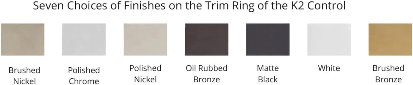Seven finish choices for Amerec SaunaLogic2 control trim ring